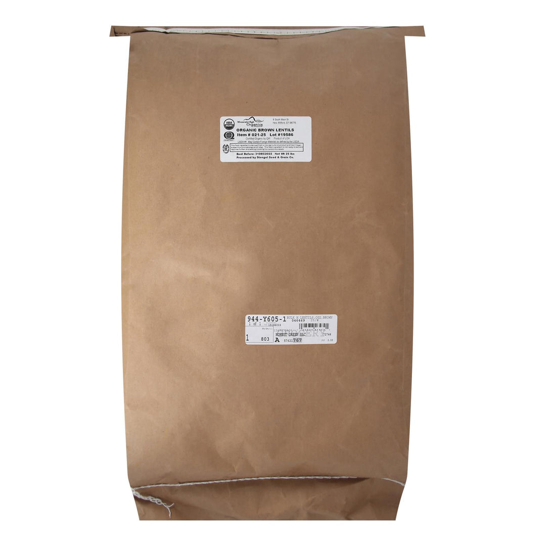 Bulk Peas And Beans Organic Lentils Brown - Single Bulk Item - 25lb - Maras Green